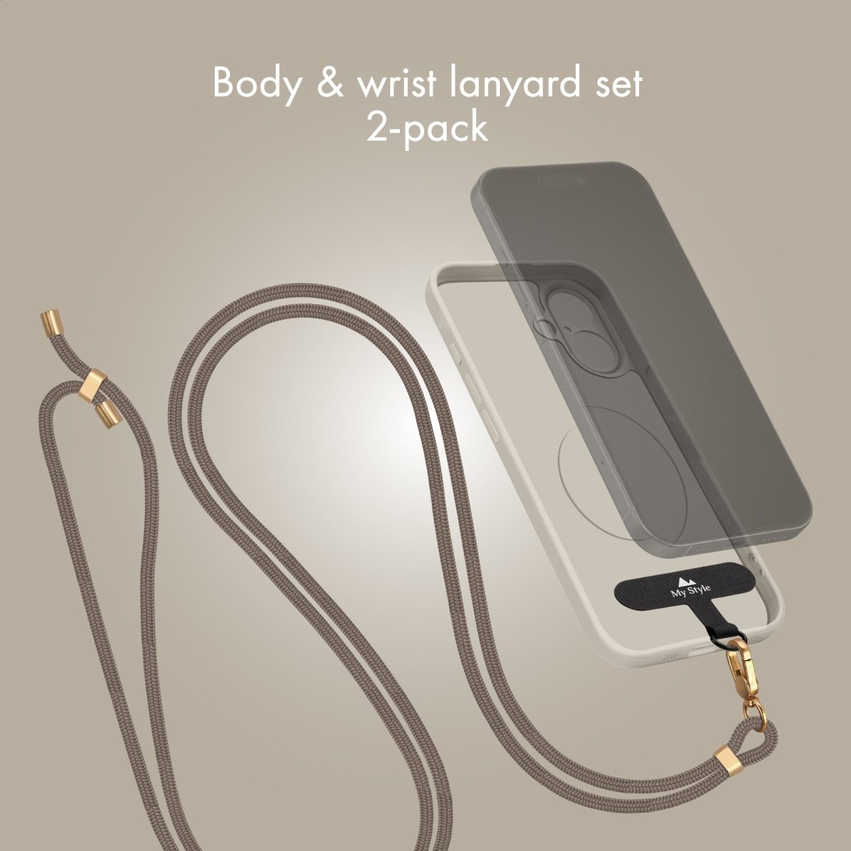 My Style Body & Wrist (2 - Pack) Lanyard Set - Taupe - 123TelecomShop