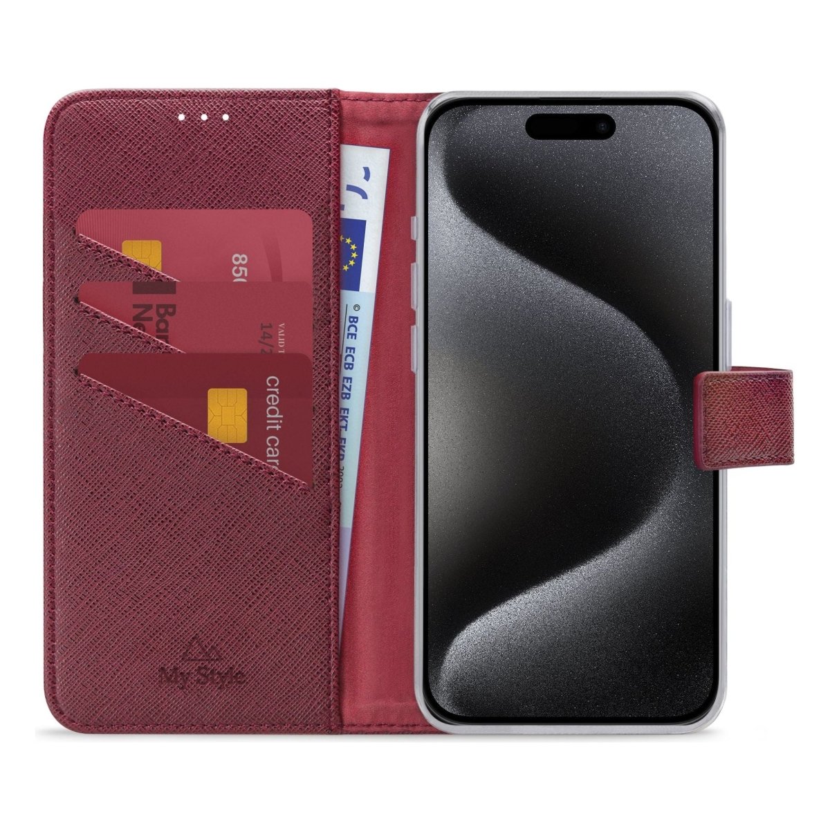 My Style Flex Wallet For Apple Iphone 15 Pro Bordeaux - 123TelecomShop