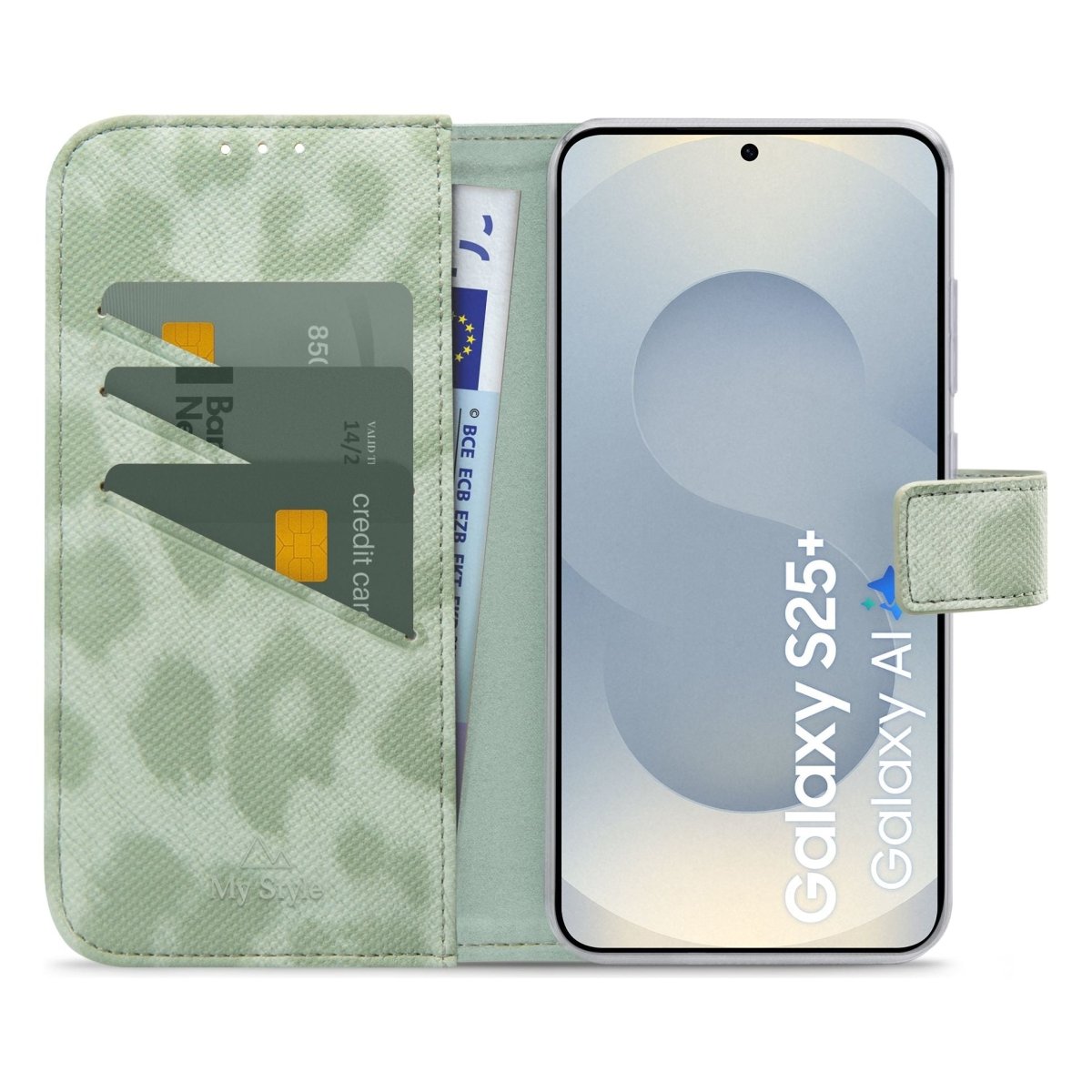 My Style Flex Wallet For Samsung Galaxy S25+ 5G Green Leopard - 123TelecomShop