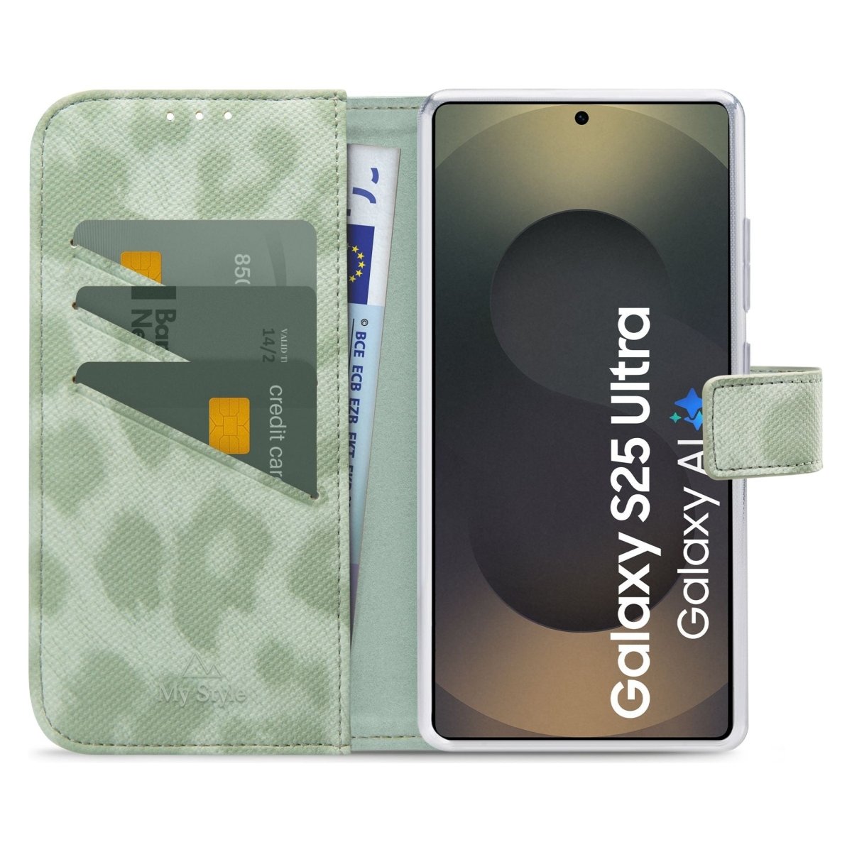 My Style Flex Wallet For Samsung Galaxy S25 Ultra 5G Green Leopard - 123TelecomShop
