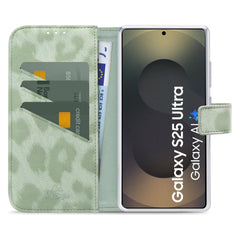 My Style Flex Wallet For Samsung Galaxy S25 Ultra 5G Green Leopard - 123TelecomShop