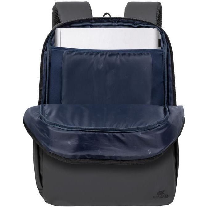 Rivacase Tegel Coated Eco Laptop Backpack 15.6Inch Black - 123TelecomShop