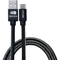 Senza Premium Leather Charge/Sync Cable Usb-C 1.5M. 15W Black - 123TelecomShop