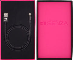 Senza Premium Leather Charge/Sync Cable Usb-C 1.5M. 15W Black - 123TelecomShop