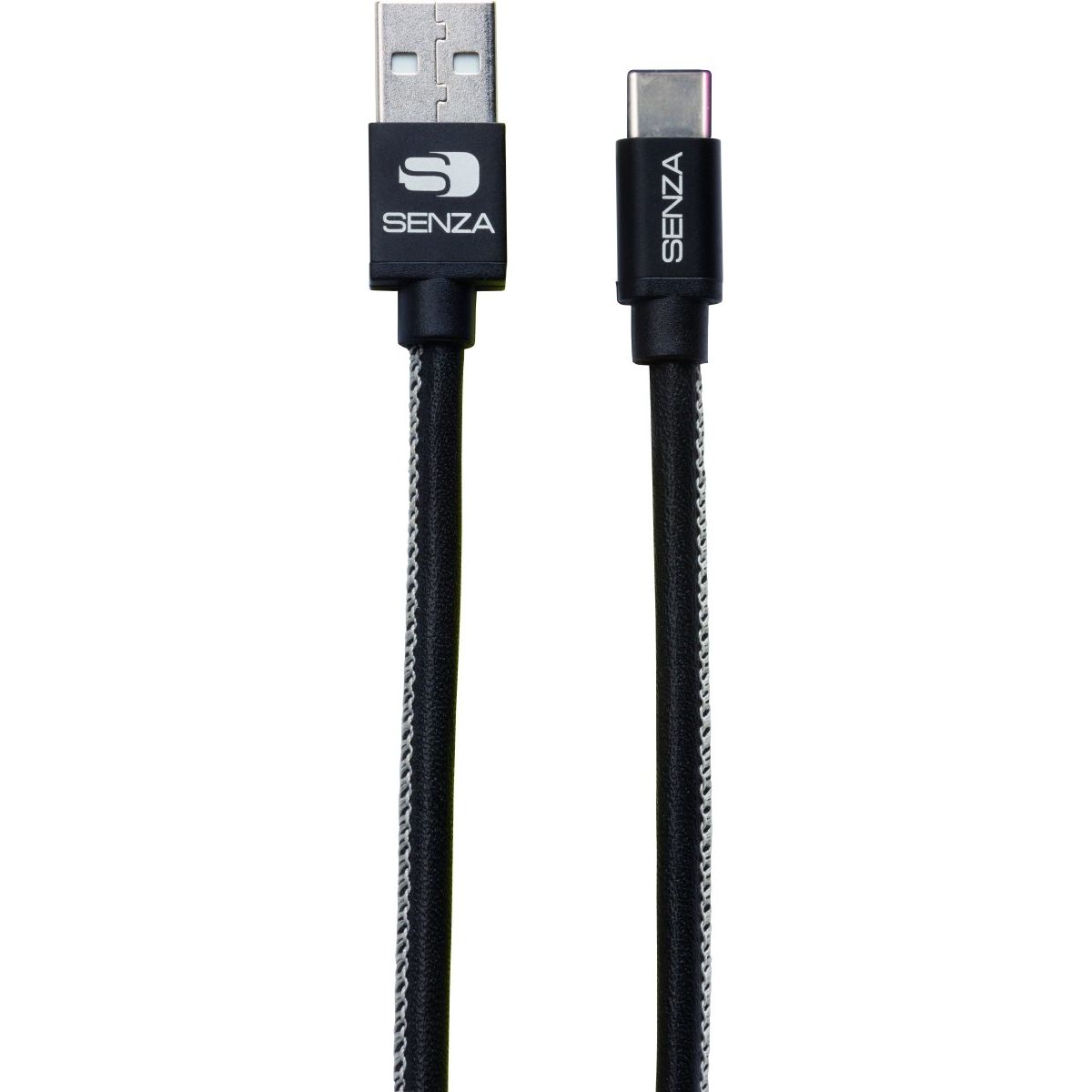 Senza Premium Leather Charge/Sync Cable Usb-C 1.5M. 15W Black - 123TelecomShop