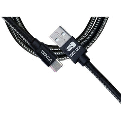Senza Premium Leather Charge/Sync Cable Usb-C 1.5M. 15W Black - 123TelecomShop