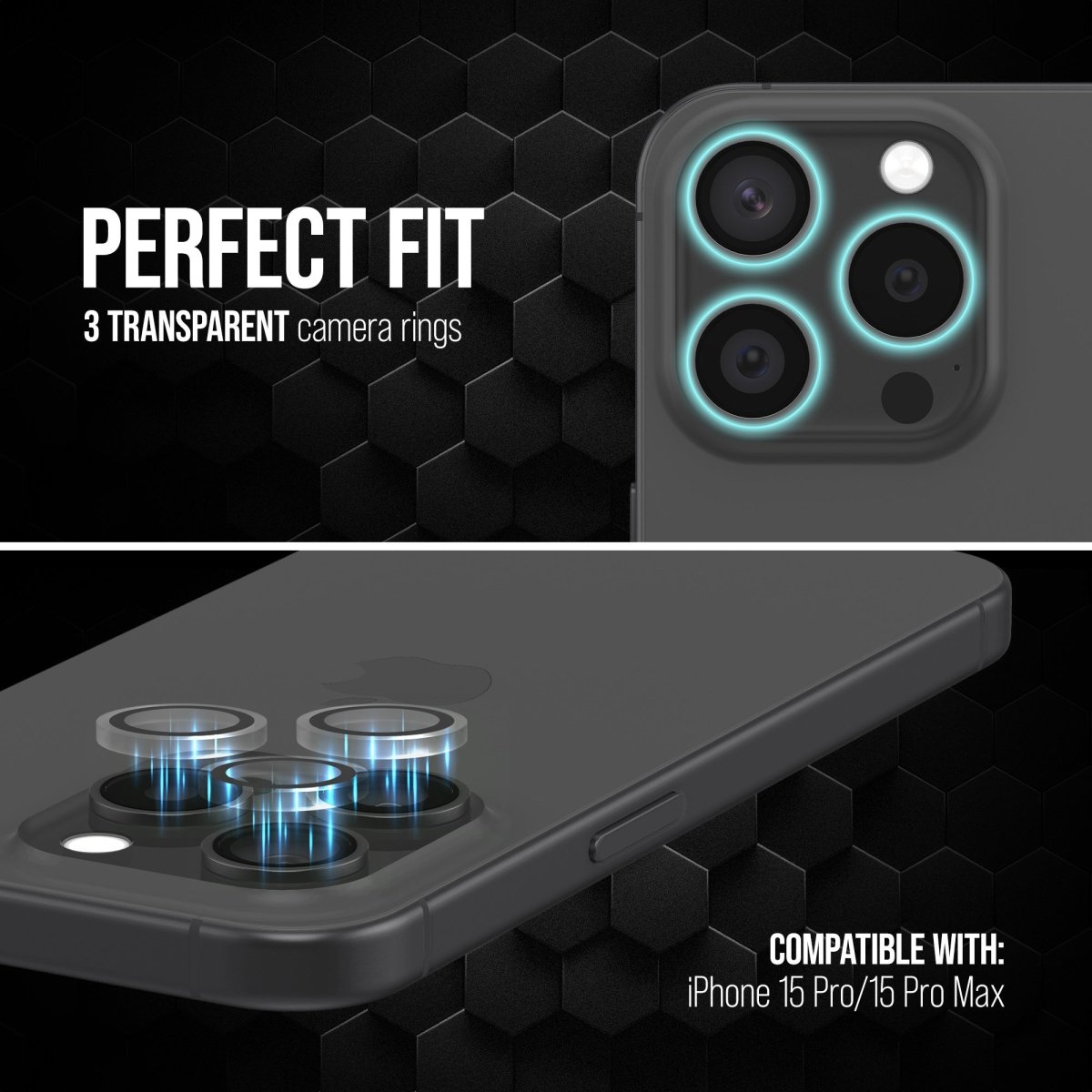 Striker Single Lens Glass Camera Protector - Transparent - Apple Iphone 15 Pro/15 Pro Max - 123TelecomShop