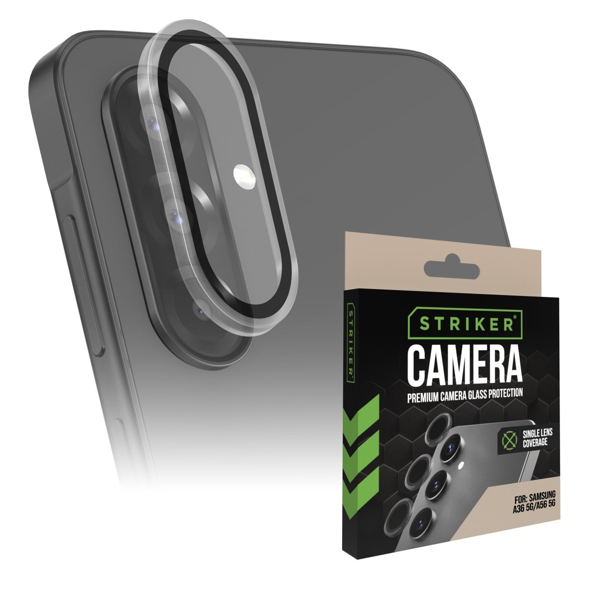 Striker Single Lens Glass Camera Protector - Transparent - Samsung Galaxy A36 5G/A56 5G - 123TelecomShop