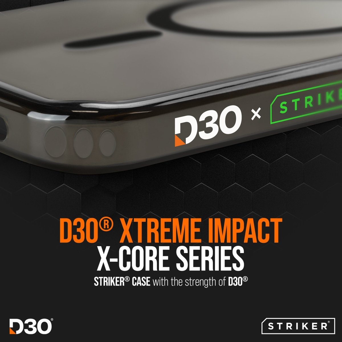 Striker X - Core - D3O Xtreme Impact Mag Case - Black - Samsung S25 Edge 5G - 123TelecomShop