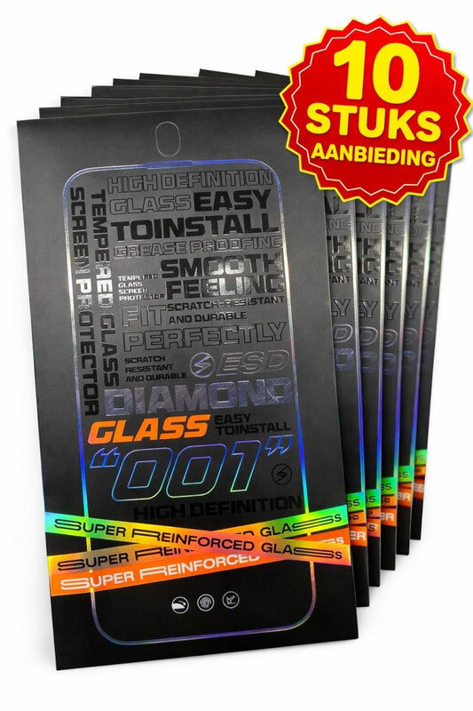 10 Stuks aanbieding - Full Cover glazen Screenprotector iPhone 14 Pro Max - 123TelecomShop