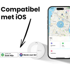 MiLi MiTag iOS FindMy Bluetooth-Tracker mit Schlüsselanhänger – Schwarz 