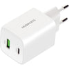 Mobiparts dubbele Thuislader Voedingsadapter - 45W - USB-A en USB-C - Wit