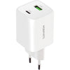 Mobiparts dubbele Thuislader Voedingsadapter - 45W - USB-A en USB-C - Wit