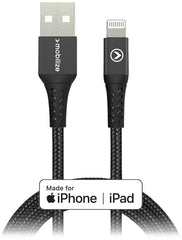 Mobilize Strong Nylon Cable Usb To Apple Mfi Lightning 2M. 12W Black