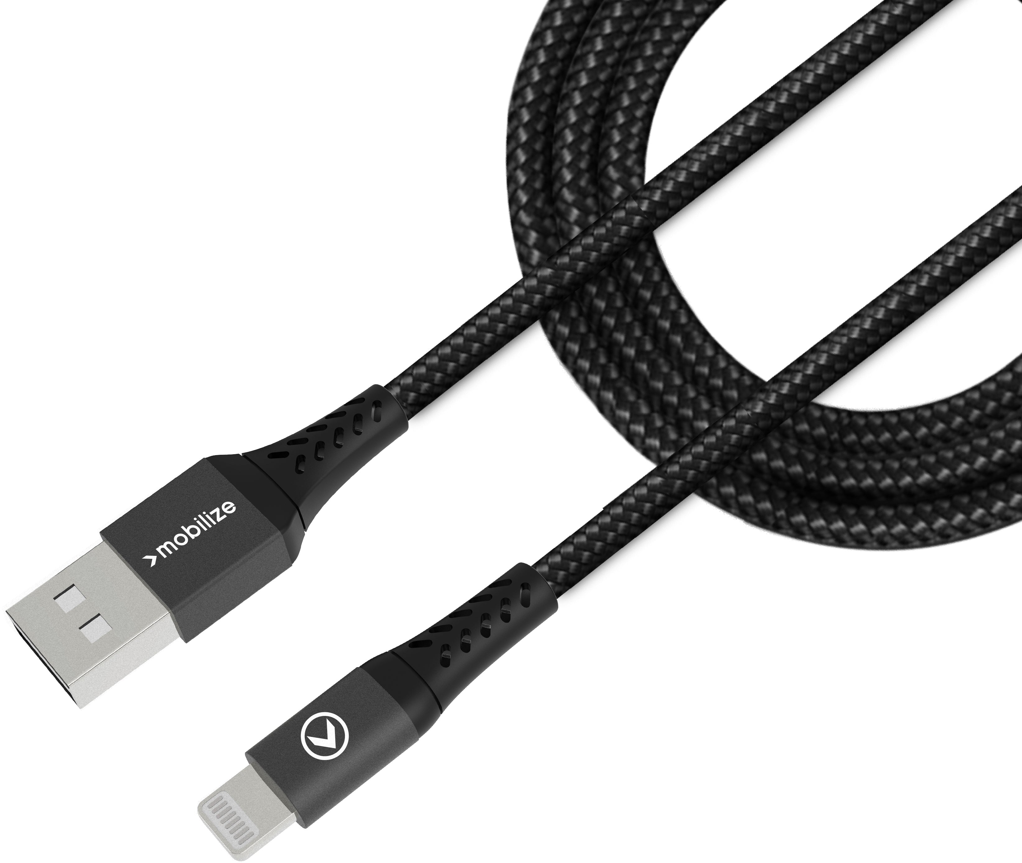 Mobilize Strong Nylon Cable Usb To Apple Mfi Lightning 2M. 12W Black