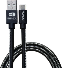 Senza Premium Leather Charge/Sync Cable Usb-C 1.5M. 15W Black