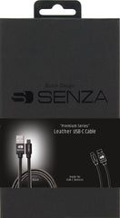 Senza Premium Leather Charge/Sync Cable Usb-C 1.5M. 15W Black