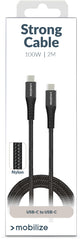 Mobilize Strong Nylon Cable Usb-C To Usb-C 2M. 100W Black