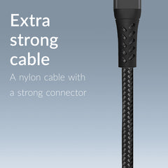 Mobilize Strong Nylon Cable Usb-C To Usb-C 1M. 100W Black