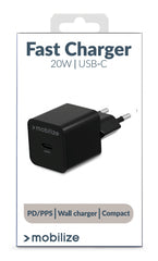 Mobilize Wall Charger Usb-C 20W With Pd/Pps Black