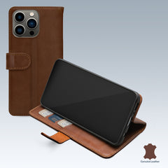 Mobilize Echt Lederen Bookcase voor de iPhone 13 Pro - Bruin