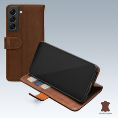 Mobilize Echt Lederen Bookcase voor de Samsung Galaxy S22 5G - Bruin