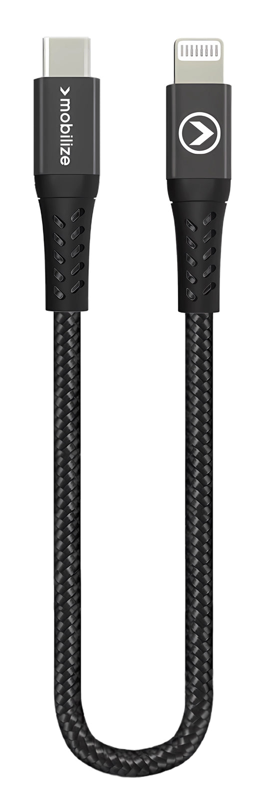 Mobilize Strong Nylon Cable Usb-C To Mfi Lightning 20Cm. 60W Black
