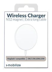 Mobilize Strong Magnetic Wireless Charger Magsafe Compatible 15W White - Acrylic
