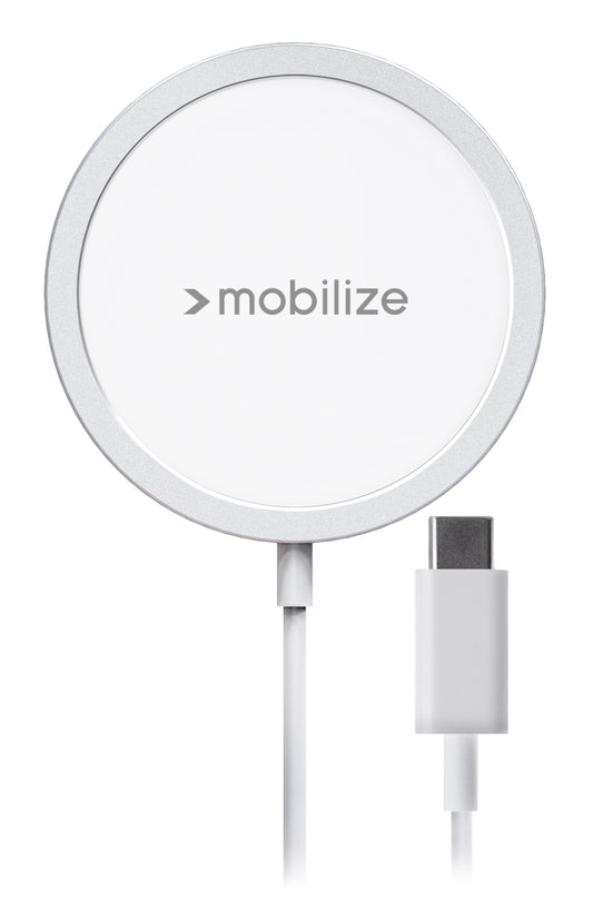 Mobilize Magnetic Wireless Charger Magsafe Compatible 15W White Aluminium