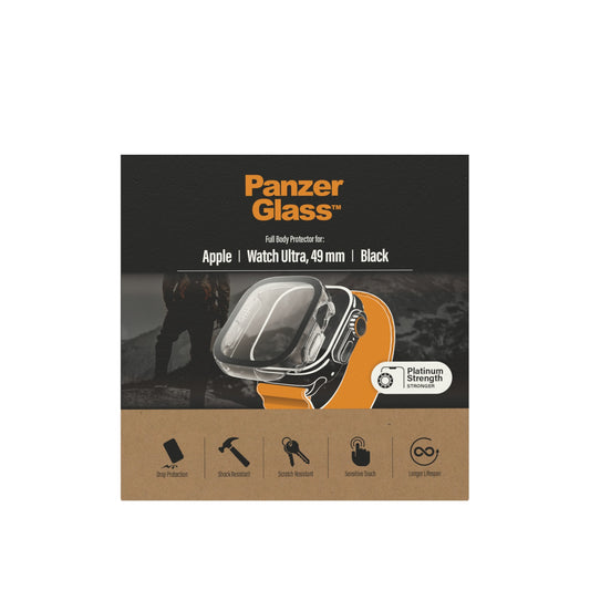 PanzerGlass Apple Watch Displayschutzfolie Ultra/Ultra 2 49 mm, Schwarz