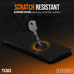 Striker D3O Xtreme Impact Glass Screen Protector - Black Frame - Apple Iphone 16 Pro Max/17 Pro Max/18 Pro Max