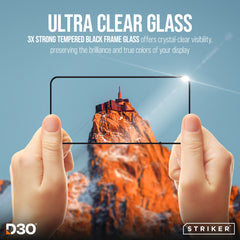 Striker D3O Xtreme Impact Glass Screen Protector - Black Frame - Apple Iphone 16 Pro Max/17 Pro Max/18 Pro Max