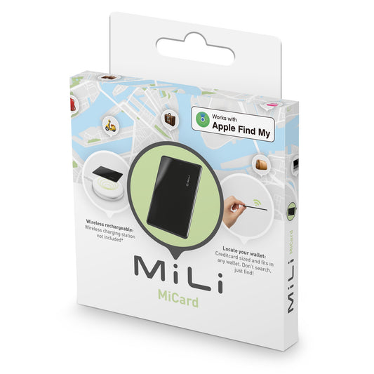 MiLi MiCard iOS FindMy Bluetooth Tracker Anti-Diebstahl-Geldbörse – Schwarz 