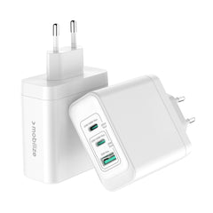 Mobilize Wall Charger 2X Usb-C + 1X Usb Gan 100W With Pd/Pps White