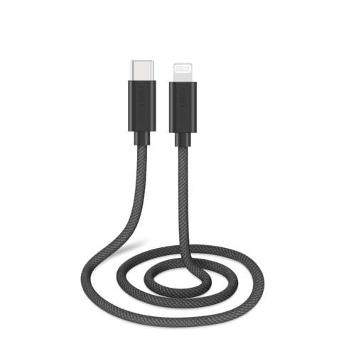 Musthavz geflochtenes USB-C-auf-Lightning-Kabel 0,5 Meter – Schwarz