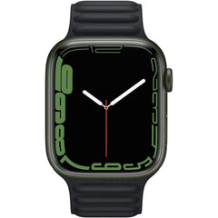 Apple Leather Link voor de Apple Watch Series 1 - 9 / SE / Ultra (2) - 42/44/45/49 mm - Maat M/L - Midnight - 123TelecomShop