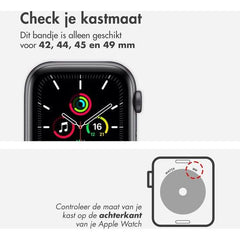 Apple Leather Link voor de Apple Watch Series 1 - 9 / SE / Ultra (2) - 42/44/45/49 mm - Maat M/L - Midnight - 123TelecomShop