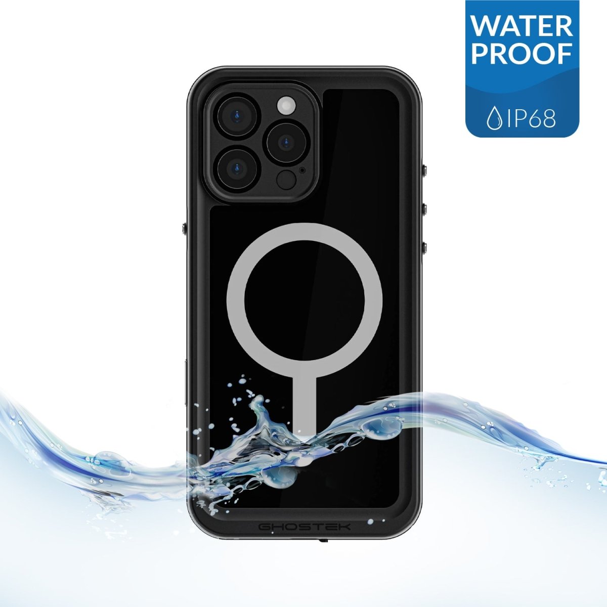 Ghostek Nautical Slim Waterproof Magsafe Case Apple Iphone 16 Pro Max Black - 123TelecomShop