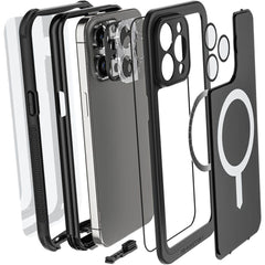 Ghostek Nautical Waterproof Magsafe Case + Belt Swivel Holster Apple Iphone 15 Pro Max Black - 123TelecomShop
