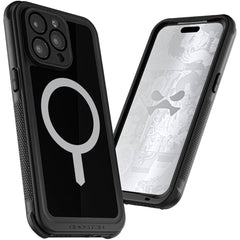 Ghostek Nautical Waterproof Magsafe Case + Belt Swivel Holster Apple Iphone 15 Pro Max Black - 123TelecomShop