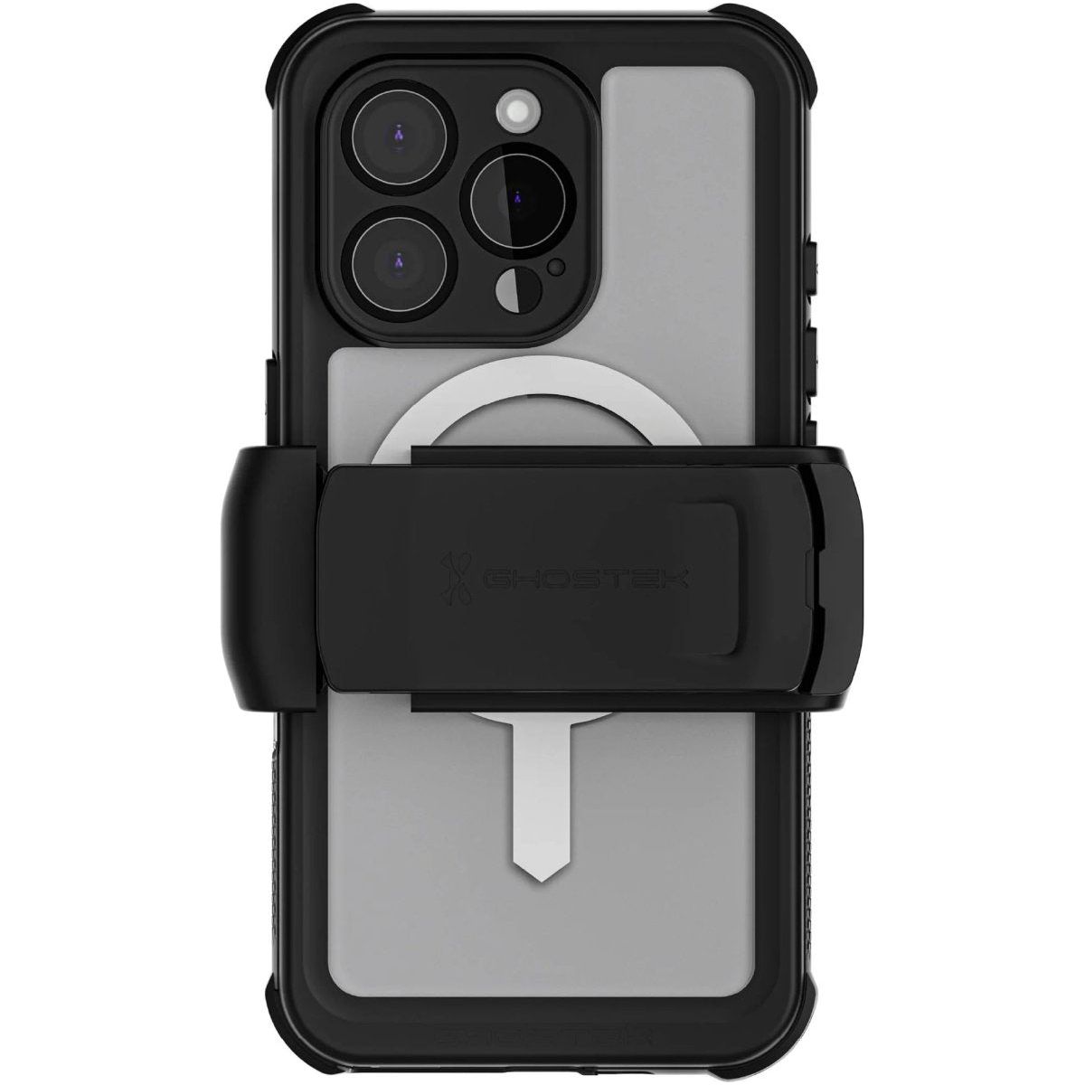 Ghostek Nautical Waterproof Magsafe Case + Belt Swivel Holster Apple Iphone 16 Pro Clear - 123TelecomShop
