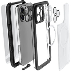 Ghostek Nautical Waterproof Magsafe Case + Belt Swivel Holster Apple Iphone 16 Pro Max Clear - 123TelecomShop