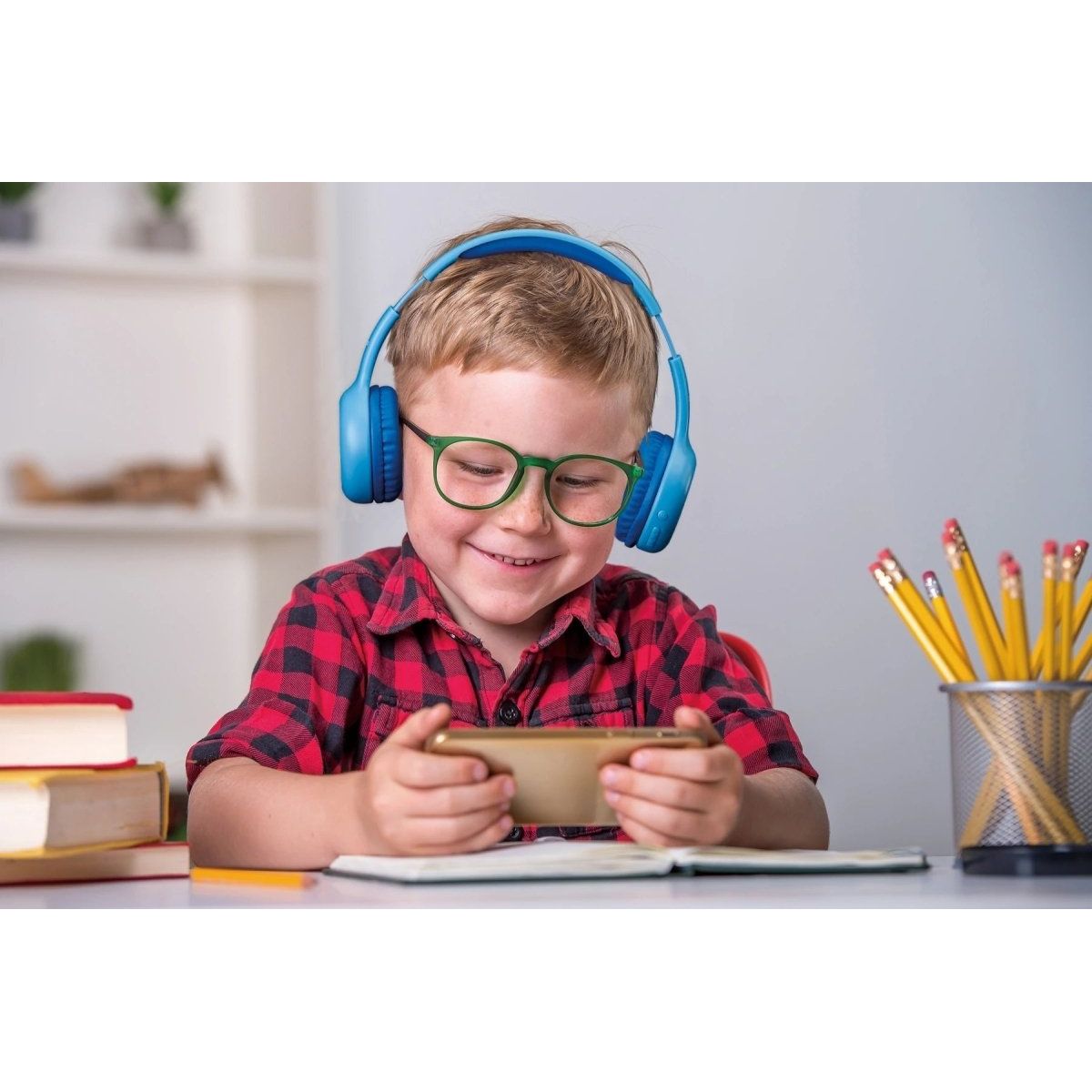 Lenco Hpb - 110Bu Lenco On - Ear Stereo Bluetooth Headset For Kids Blue - 123TelecomShop