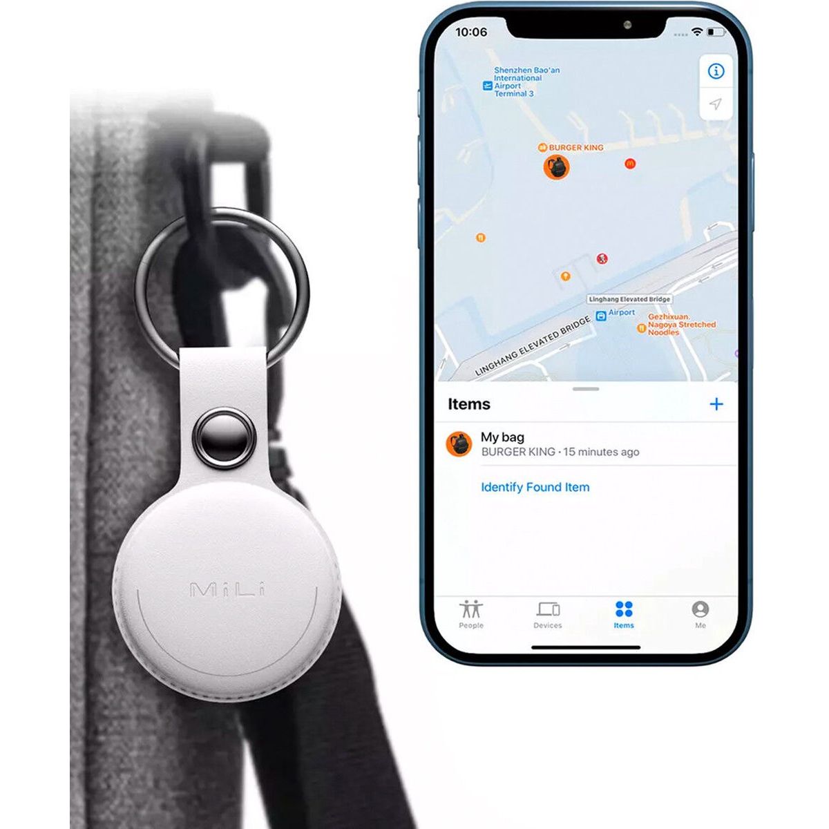 MiLi MiTag iOS FindMy Bluetooth Tracker met Sleutelhanger 4 Stuks - Wit - 123TelecomShop