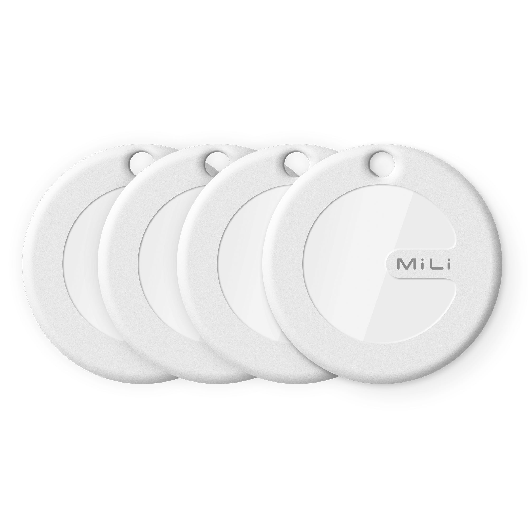 MiLi MiTag iOS FindMy Bluetooth Tracker met Sleutelhanger 4 Stuks - Wit - 123TelecomShop