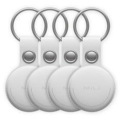 MiLi MiTag iOS FindMy Bluetooth Tracker met Sleutelhanger 4 Stuks - Wit - 123TelecomShop