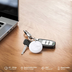 MiLi MiTag iOS FindMy Bluetooth Tracker met Sleutelhanger 4 Stuks - Zwart - 123TelecomShop