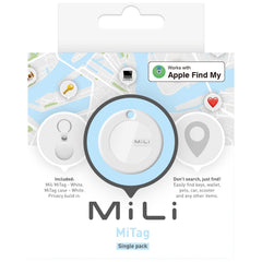 MiLi MiTag iOS FindMy Bluetooth Tracker met Sleutelhanger - Wit - 123TelecomShop