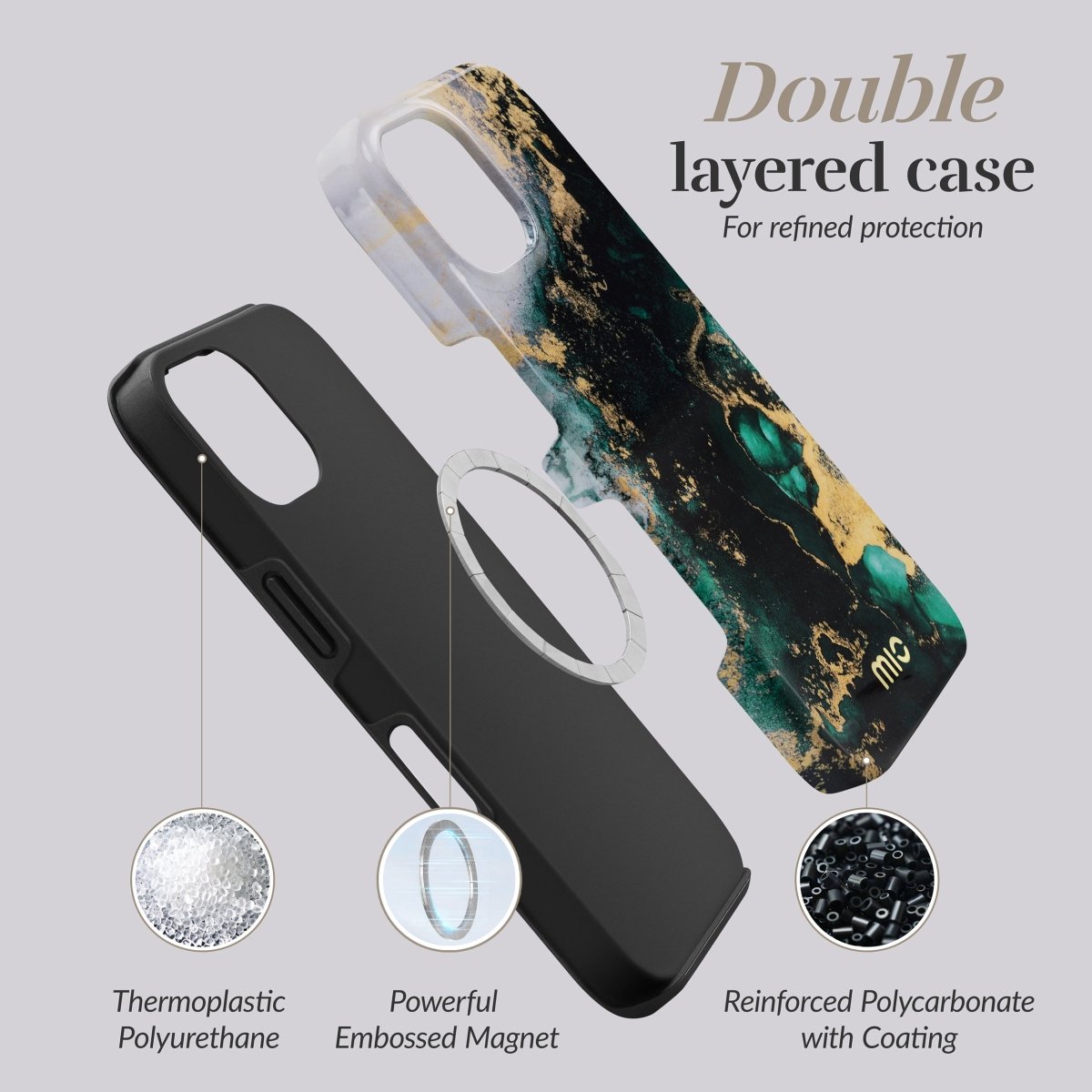 Mio By Mobilize Mio Green Marble Magsafe Compatible For Iphone 16 Pro - 123TelecomShop