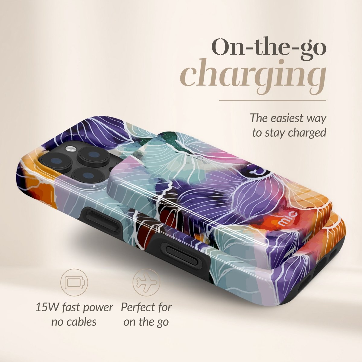 Mio By Mobilize Mio Powerbank 5000Mah With Double Sided Magsafe Compatibility Flowers - Glossy - 123TelecomShop